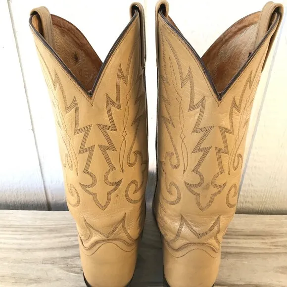Dan Post  Classic Mens Blond Leather Cowboy Western Dress Boots 8.5 D DP2116R