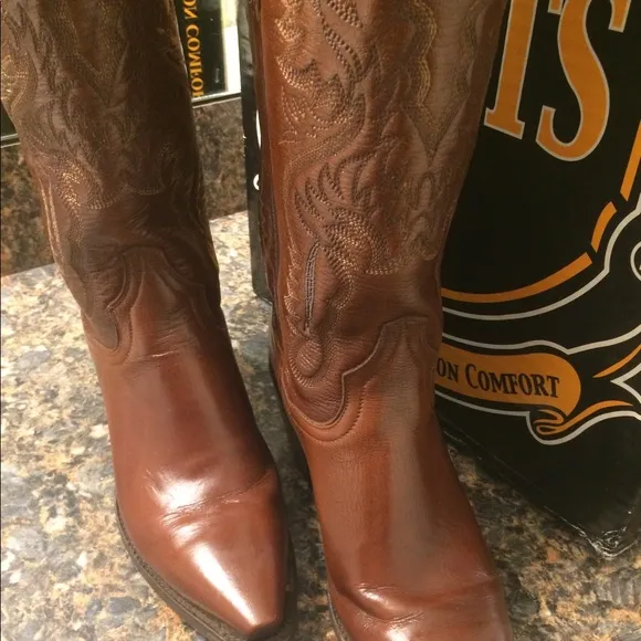 Dan Post Western Cowboy Boots Cognac 7