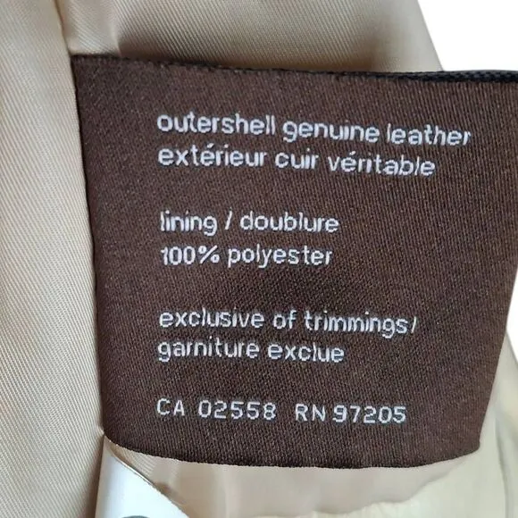 Danier Leather Moto Jacket cream size Small
