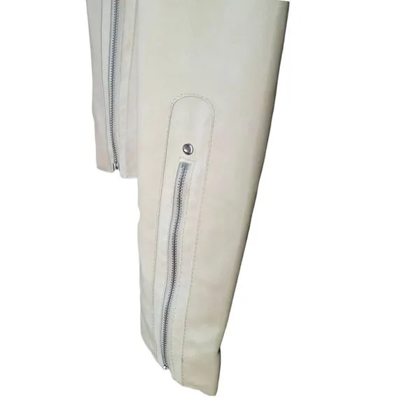 Danier Leather Moto Jacket cream size Small