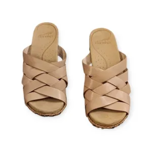 Dansko Tory Tan Woven Nude Wedge Slip On Sandals  Size EU (5.5-6)
