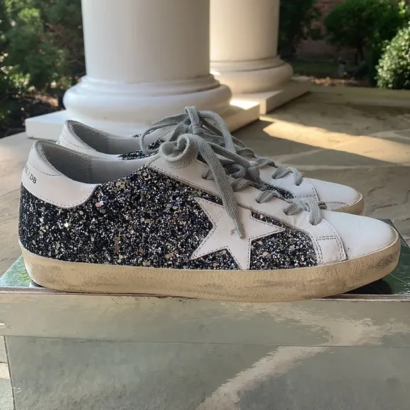 Dark Grey Glitter/White Golden Goose Sneakers