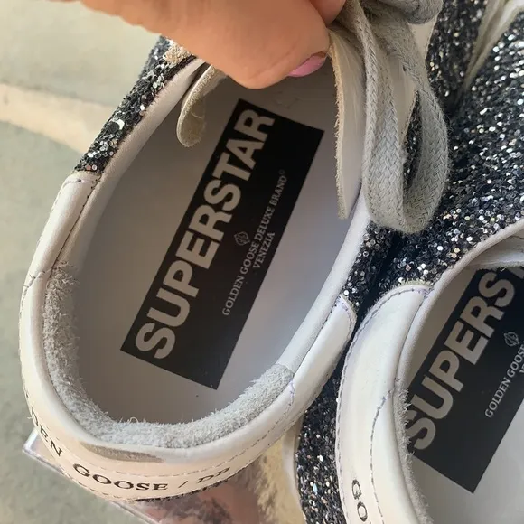 Dark Grey Glitter/White Golden Goose Sneakers