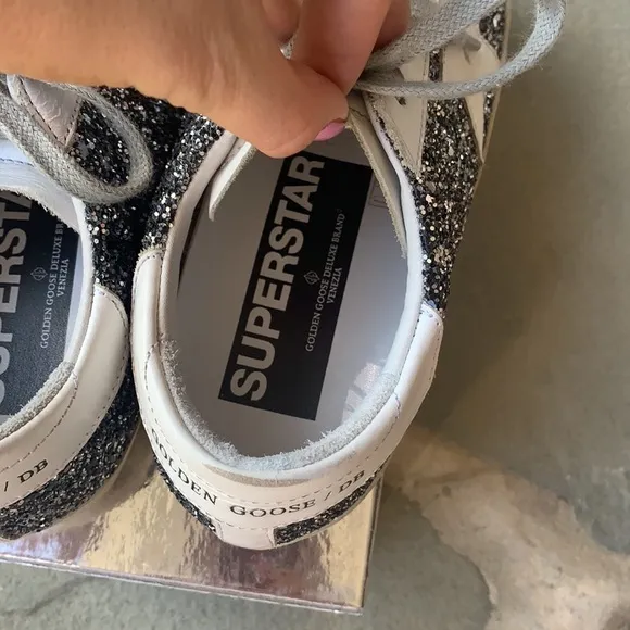 Dark Grey Glitter/White Golden Goose Sneakers