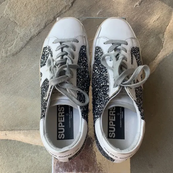 Dark Grey Glitter/White Golden Goose Sneakers