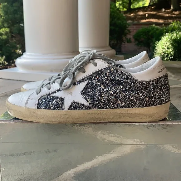 Dark Grey Glitter/White Golden Goose Sneakers