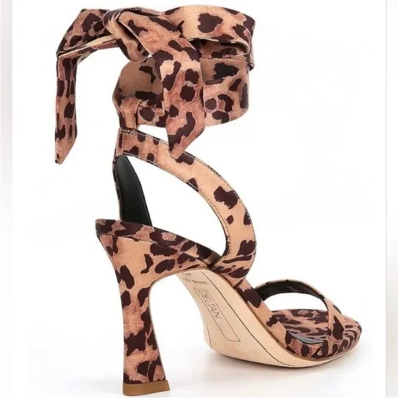 Deltan Makenna Jaguar Print Ankle WrapDress Sandals women size 7.5