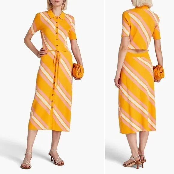 Derek Lam 10 Crosby Aurelia Striped Midi Shirtdress, size XS NWOT