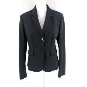 Diana Gallesi Black Blazer Crepe Single Breasted Women's Sz EU 46 US 12 $315