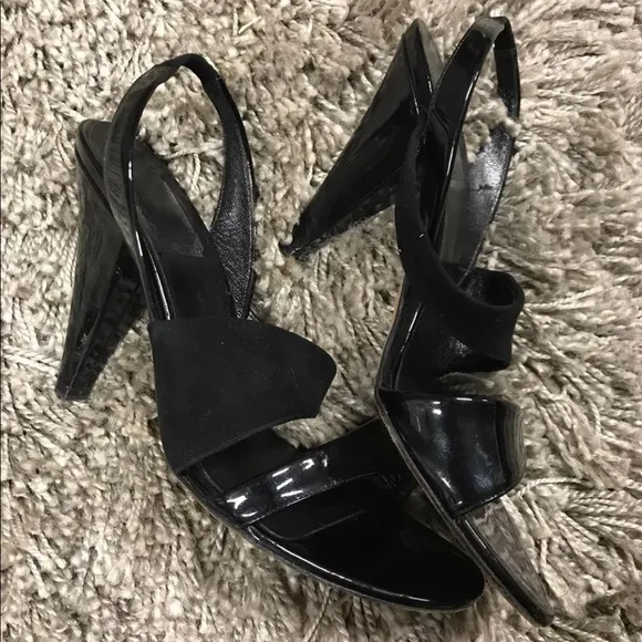 Dior patent leather black sandals heels