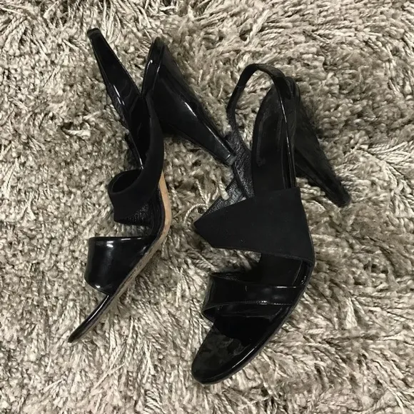 Dior patent leather black sandals heels
