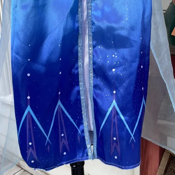 Disney Frozen Elsa Blue Costume Dress Girls Sz 4-6X with NEW BOOTS!