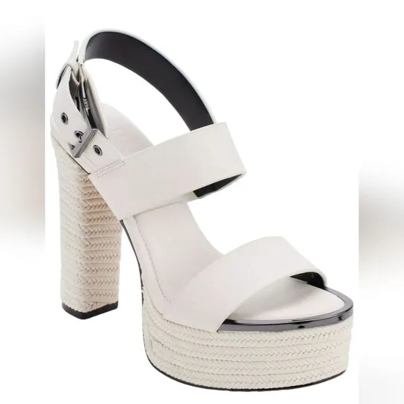DKNY Eggnog Yadira Ankle Strap Slingback Platform High Heel Open Toe Sandals 8.5