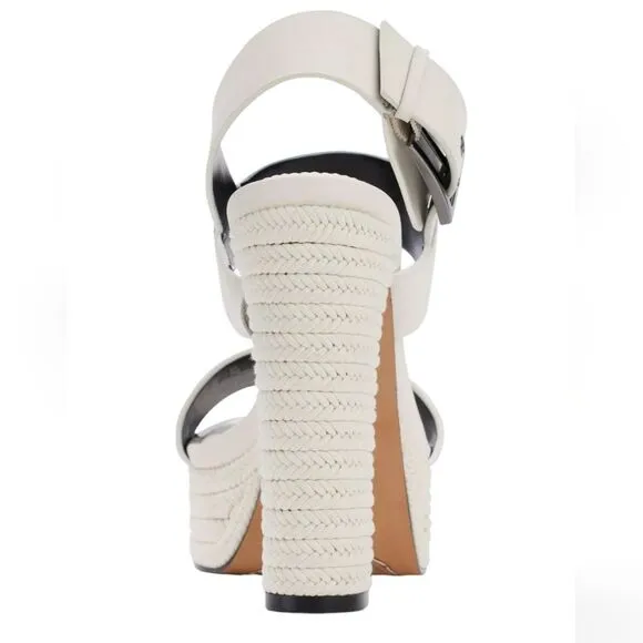 DKNY Eggnog Yadira Ankle Strap Slingback Platform High Heel Open Toe Sandals 8.5