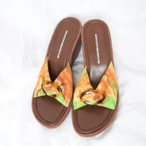 DONALD J. PLINER Y2k Cutest Neon Stretch Knit Wedge Sandals Summer Sandals