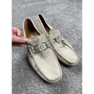 Donald Pliner Shoes Mens 10.5 Suede Loafer Slip On Preppy Casual Bit Bridle Flat