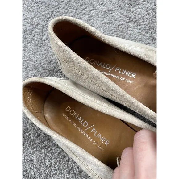 Donald Pliner Shoes Mens 10.5 Suede Loafer Slip On Preppy Casual Bit Bridle Flat