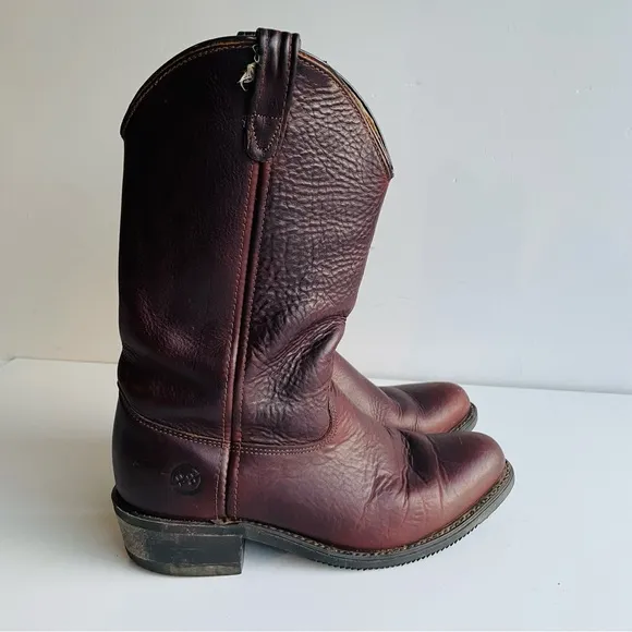 Double-H Boot Men's 12&quot; Leather Western Work Boot 1602 Size 10 EE Black Walnut