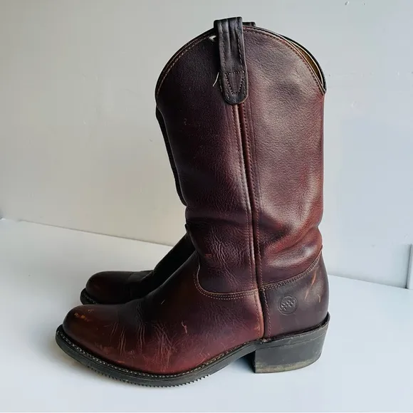 Double-H Boot Men's 12&quot; Leather Western Work Boot 1602 Size 10 EE Black Walnut