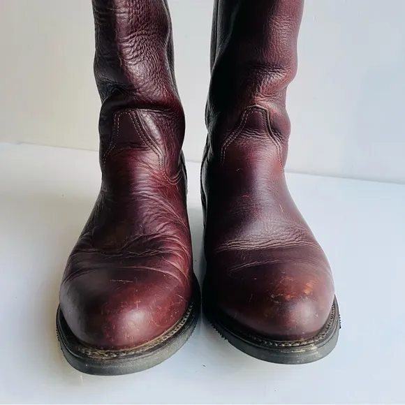 Double-H Boot Men's 12&quot; Leather Western Work Boot 1602 Size 10 EE Black Walnut