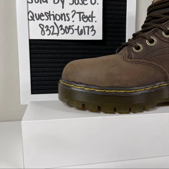 DR DOC MARTENS PLENUM WATERPROOF STEEL TOE WORK BOOTS WOMENS SIZE 5 LEATHER HIKE
