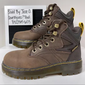 DR DOC MARTENS PLENUM WATERPROOF STEEL TOE WORK BOOTS WOMENS SIZE 5 LEATHER HIKE