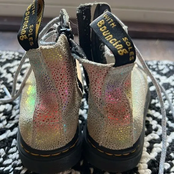 DR MARTENS Boots Iridescent Rainbow Multicolored size 8 1460 pascal t in EUC