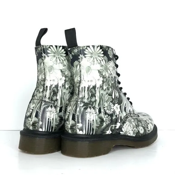 Dr Martens Floral Slime Paint Slick 1460 Pascal Lace Up Boots Women’s 6 Shoes