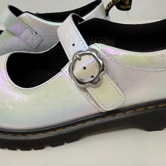 Dr. Martens Mary Jane Shoes Women's 7 White Pearlescent MJ Bexy School Girl NWOT