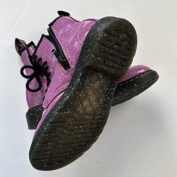 Dr. Martens Pink sparkly glitter metallic combo boots Size US2