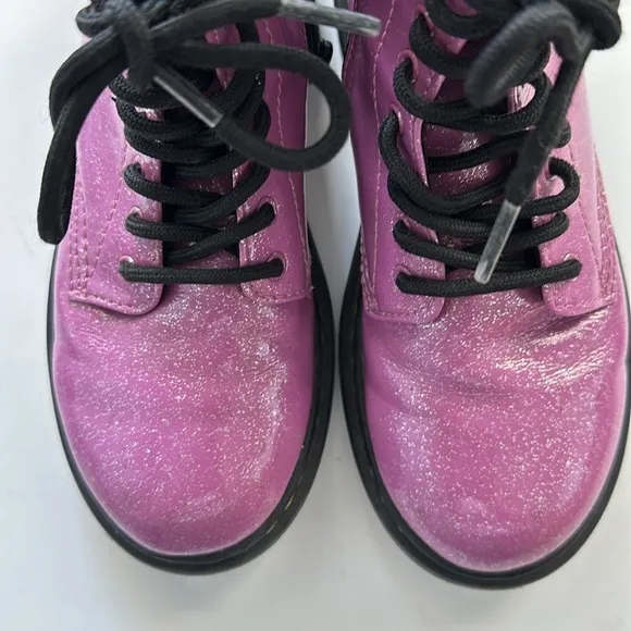 Dr. Martens Pink sparkly glitter metallic combo boots Size US2