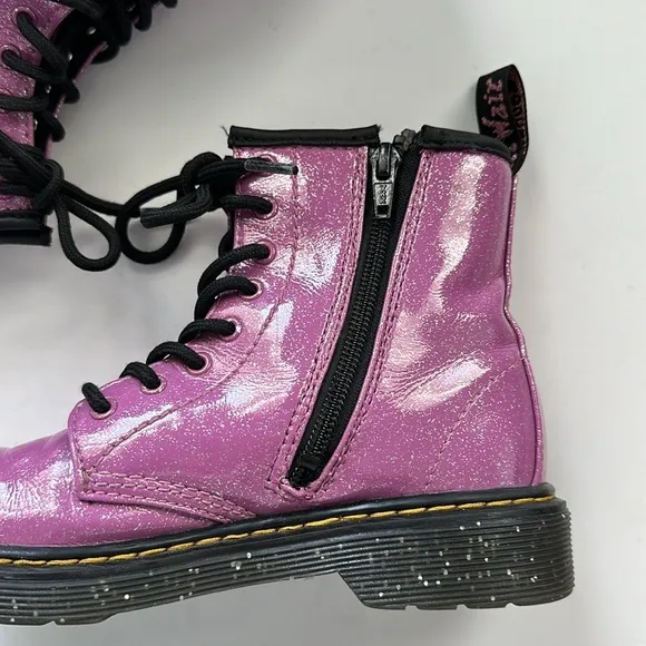 Dr. Martens Pink sparkly glitter metallic combo boots Size US2