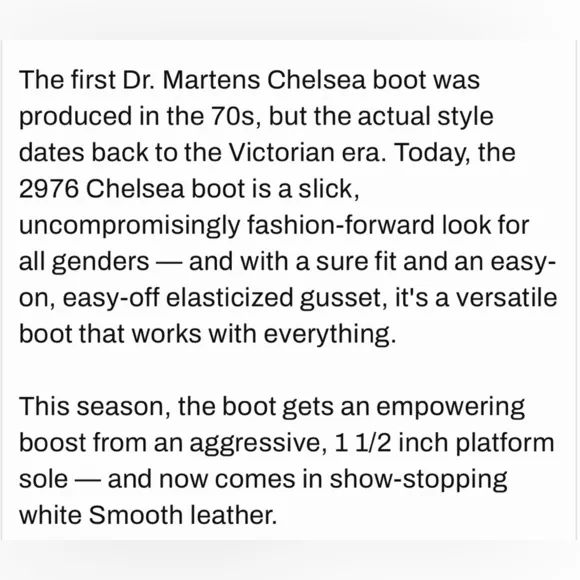 Dr Martens Platform White Leather 2976 Ankle Boots women’s Size 8.