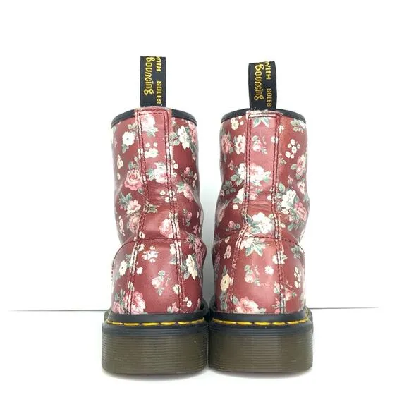 Dr Martens Vintage Rose Burgundy Lace Up Ankle Boots Women’s 6 Shoes