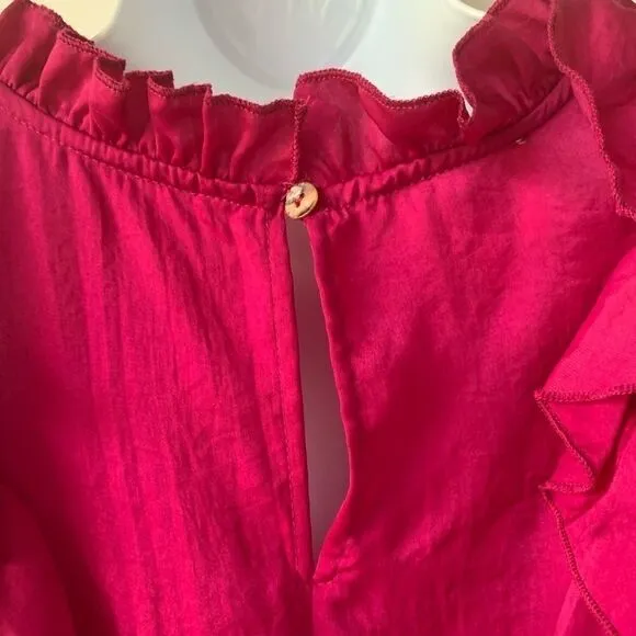DRA NWT ANTHROPOLOGIE PALERMO RUFFLE DRESS FUSCHIA