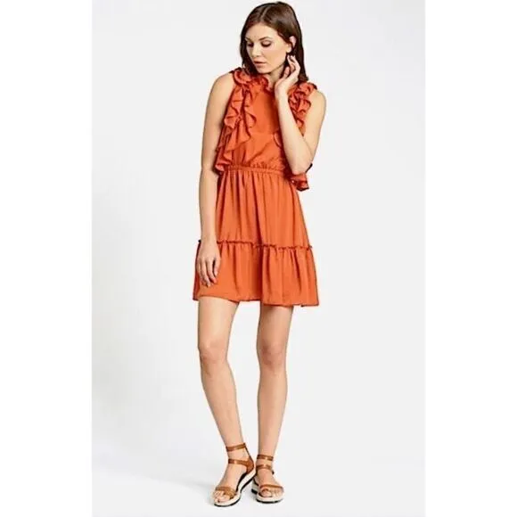 DRA NWT ANTHROPOLOGIE PALERMO RUFFLE DRESS FUSCHIA