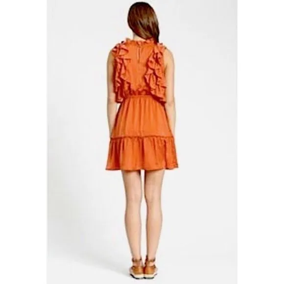 DRA NWT ANTHROPOLOGIE PALERMO RUFFLE DRESS FUSCHIA