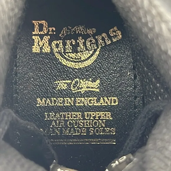 Dr.MARTENS 8444 Lace-up High Top Black Leather Boots Kids Size 13