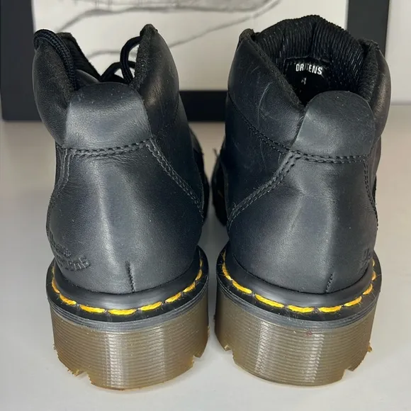 Dr.MARTENS 8444 Lace-up High Top Black Leather Boots Kids Size 13