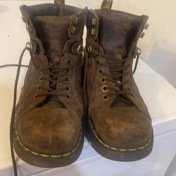Dr Martens Work Boots  Brown Leather men Sz 9
