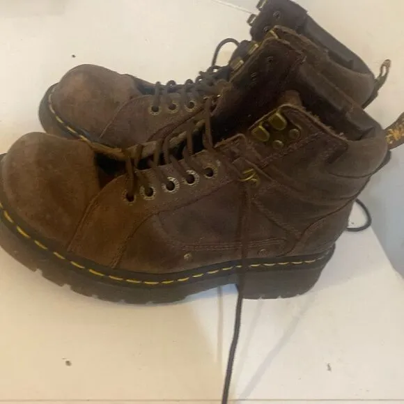 Dr Martens Work Boots  Brown Leather men Sz 9
