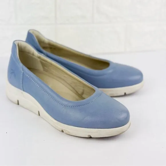 Dromedaris Blue Slip-On Leather Shoes wedge Vanessa US 6.5 - 7