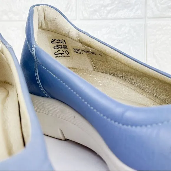 Dromedaris Blue Slip-On Leather Shoes wedge Vanessa US 6.5 - 7