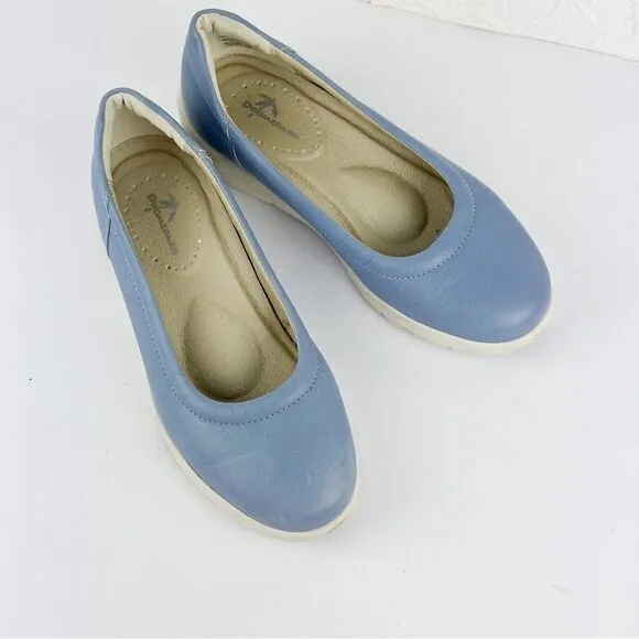 Dromedaris Blue Slip-On Leather Shoes wedge Vanessa US 6.5 - 7