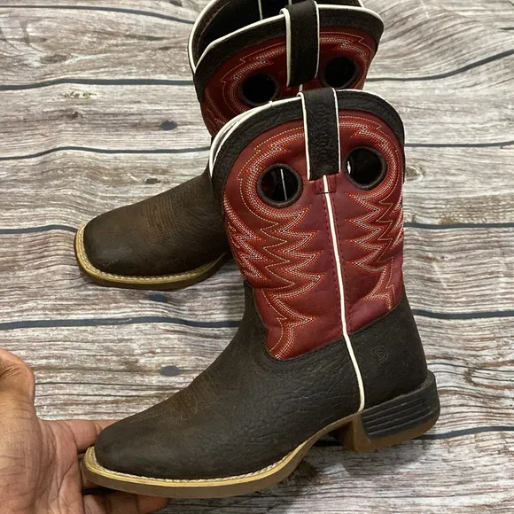 Durango Unisex Big Kids Lil' Rebel Pro Western Boots, Red sz 2