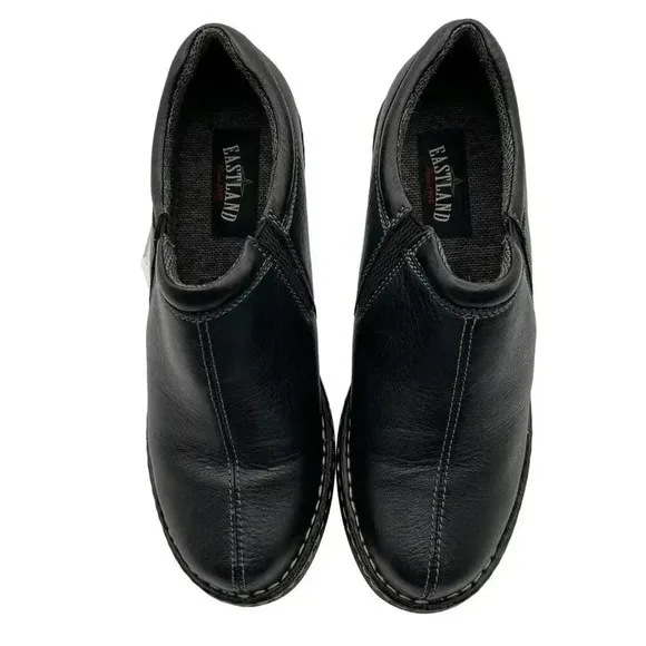 Eastland 10W Womens Black SlipOn Shoes Amore Full Graine Leather Casual Comfort