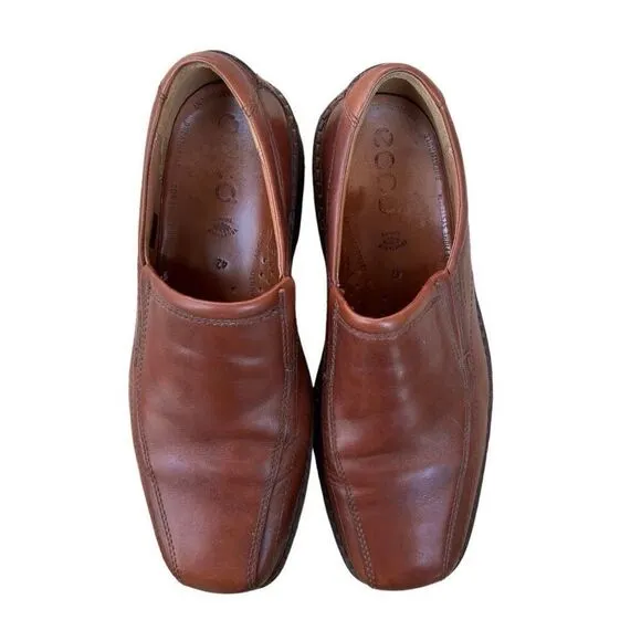 ECCO Jersey Loafer Mens Size 9 EU 42 Slip On Casual Light Brown Tan Dress Shoes