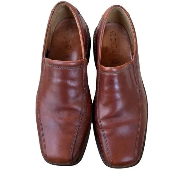 ECCO Jersey Loafer Mens Size 9 EU 42 Slip On Casual Light Brown Tan Dress Shoes