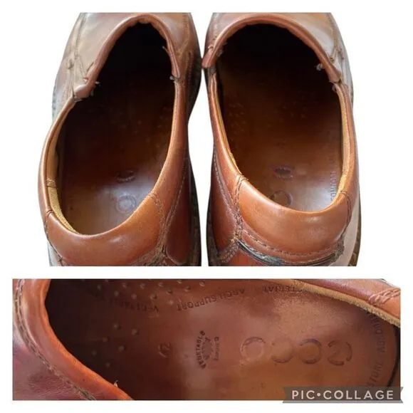ECCO Jersey Loafer Mens Size 9 EU 42 Slip On Casual Light Brown Tan Dress Shoes