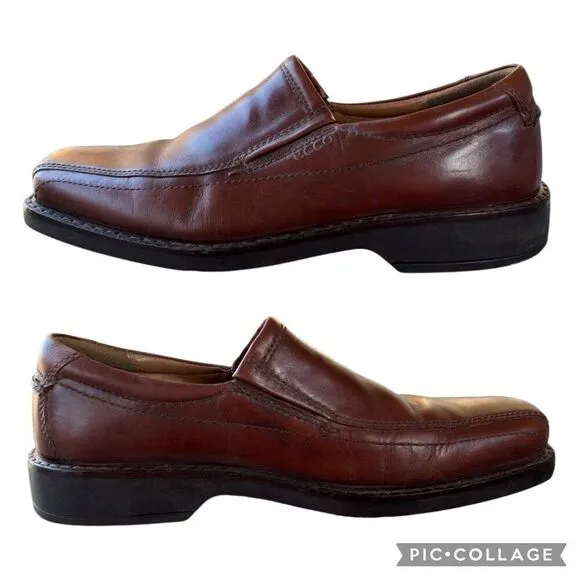 ECCO Jersey Loafer Mens Size 9 EU 42 Slip On Casual Light Brown Tan Dress Shoes